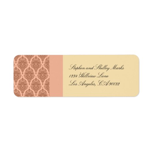 Hochzeitsmarke Peach and Orange Damask (Vorne)