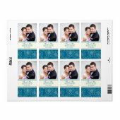 Hochzeitsmarken für aquamarines Creme-Foto (Vorne)