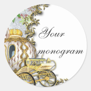 Hochzeitsmarken für Princess Carriage Umschlag Auf Runder Aufkleber