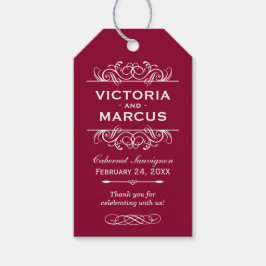 Hochzeitsmarken für Weinflaschen Monogram Geschenkanhänger