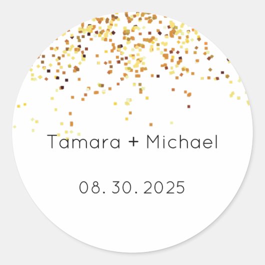 Hochzeitsmarkierungen, Datumsklammern Runder Aufkleber (Vorderseite)
