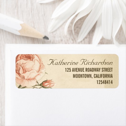 Hochzeitsmarkierungen in Vintag rosa Rosen (Insitu)