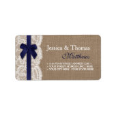 Hochzeitsmarsch auf Burlap & Lace Adressaufkleber (Vorne)