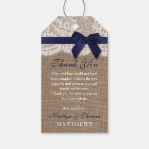 Hochzeitsmarsch auf Burlap & Lace Geschenkanhänger