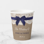 Hochzeitsmarsch auf Burlap & Lace Pappbecher (Rückseite)