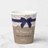 Hochzeitsmarsch auf Burlap & Lace Pappbecher (Vorderseite)