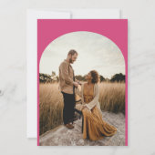 Hochzeitsmarsch mit klassischem Blumenmagenta Einladung (Rückseite)