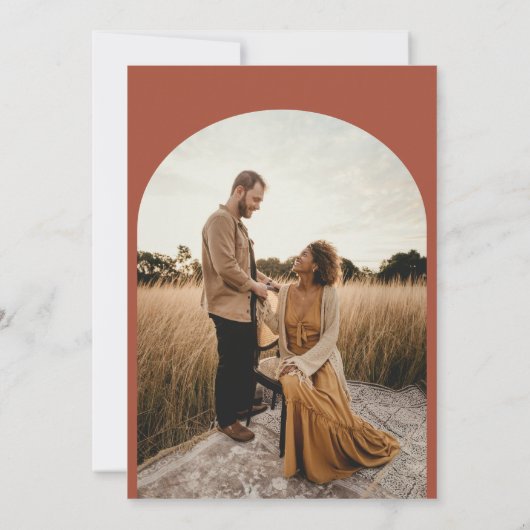 Hochzeitsmarsch mit klassischer Terrakotta Einladung (Rückseite)