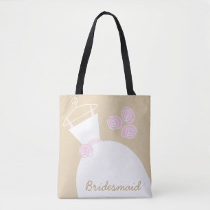 Hochzeitsmarsch Pink Beige Bridesmaid überall Tasche