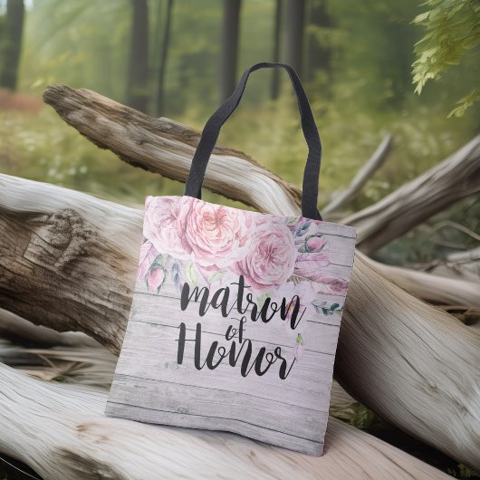 Hochzeitsmatron der Ehrenfarbe Blume Holz Tasche