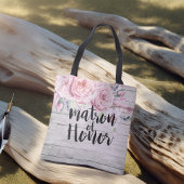 Hochzeitsmatron der Ehrenfarbe Blume Holz Tasche