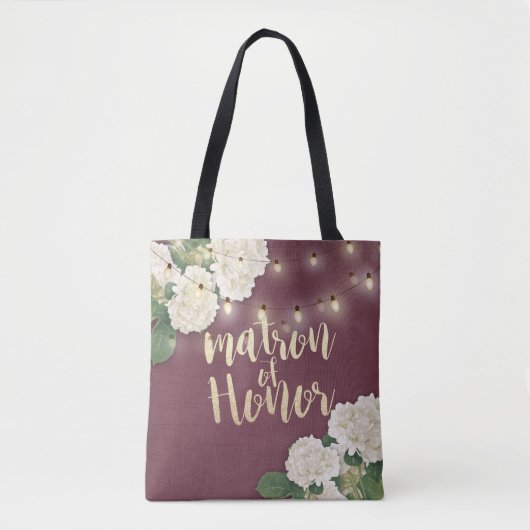 Hochzeitsmatron der Ehrenfeuer Hydrangeas & String Tasche (Vorderseite)