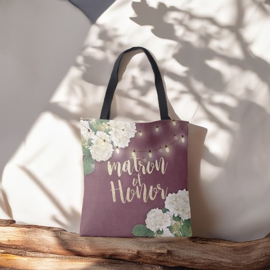 Hochzeitsmatron der Ehrenfeuer Hydrangeas & String Tasche