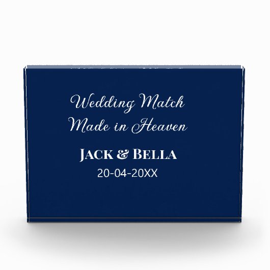 Hochzeitsmatte aus Himmelsblau in den Gastgeschenk Fotoblock (Vorderseite)