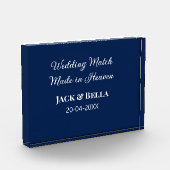 Hochzeitsmatte aus Himmelsblau in den Gastgeschenk Fotoblock (Links)