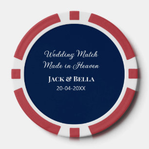 Hochzeitsmatte aus Himmelsblau in den Gastgeschenk Pokerchips