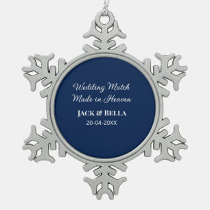 Hochzeitsmatte aus Himmelsblau in den Gastgeschenk Schneeflocken Zinn-Ornament