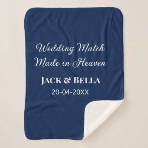 Hochzeitsmatte aus Himmelsblau in den Gastgeschenk Sherpadecke