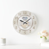 Hochzeitsmauer, Liebesvögel, Diamant und Perle Große Wanduhr (Zuhause)