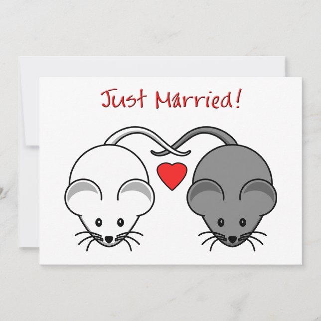 Hochzeitsmäuse Schwarz-weiß Verheiratet (Vorderseite)