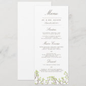 Hochzeitsmenü am Abend Menükarte (Vorne/Hinten)