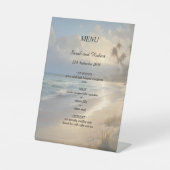 Hochzeitsmenü am Strand Sockelschild (Vorderseite)