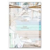 Hochzeitsmenü am Strand Tischnummer (Rückseite)