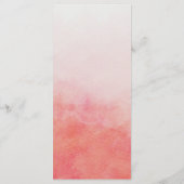 Hochzeitsmenü am Watercolor Wash in Rosa und Pfirs Menükarte (Rückseite)