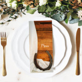 Hochzeitsmenü am Western von Horseshos und Satin C Menükarte