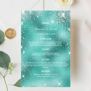 Hochzeitsmenü aquamariner Glitzer-Staub aus grün m