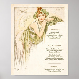 Hochzeitsmenü Art Nouveau von Mucha Poster