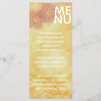 Hochzeitsmenü Asiatische gelbe Golds Menükarte