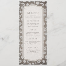 Hochzeitsmenü auf rustikalem Land