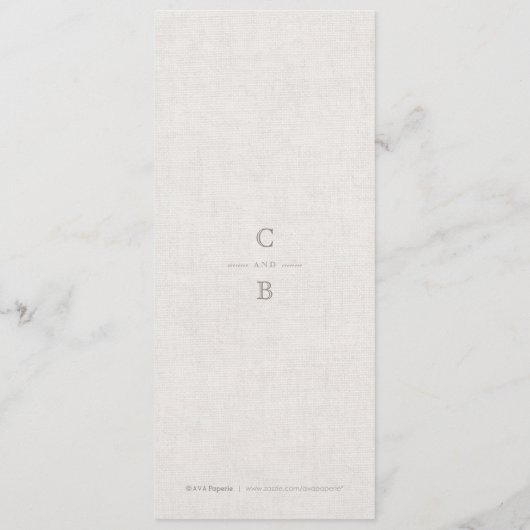 Hochzeitsmenü auf rustikalem Land Menükarte (Rückseite)