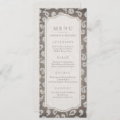 Hochzeitsmenü auf rustikalem Land Menükarte (Vorne/Hinten)