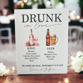 Hochzeitsmenü Bar für Wein und Bier Sockelschild