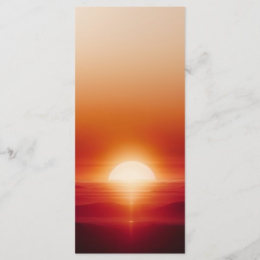 Hochzeitsmenü bei Sonnenuntergang Menükarte (Rückseite)