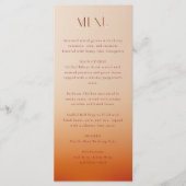 Hochzeitsmenü bei Sonnenuntergang Menükarte (Vorderseite)