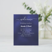 Hochzeitsmenü blau weiß (Stehend Vorderseite)