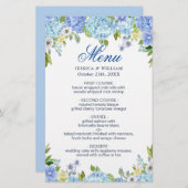 Hochzeitsmenü Blaue Hydrangea Blumengrün (Vorne/Hinten)