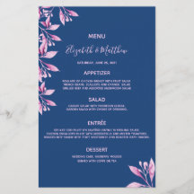 Hochzeitsmenü: Blaue Rosa Blüten