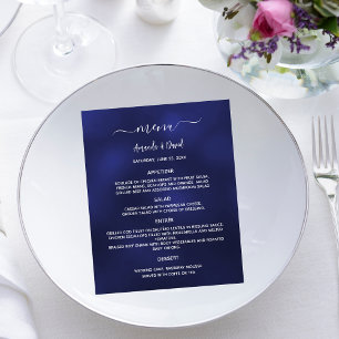 Hochzeitsmenü, blaues weißes Budget Flyer