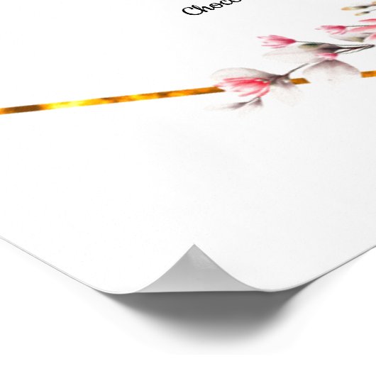 Hochzeitsmenü, Blumenmenü Poster (Ecke)