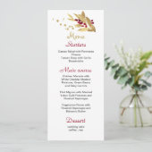Hochzeitsmenü Bordeaux & Gold Menükarte (Stehend Vorderseite)