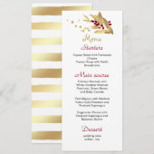 Hochzeitsmenü Bordeaux & Gold Menükarte (Vorne/Hinten)