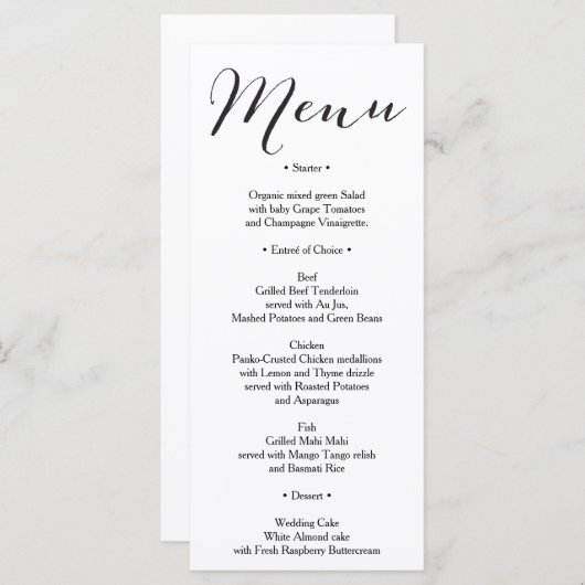 Hochzeitsmenü - Brautparty Menu - rustikal Menükarte (Vorne/Hinten)