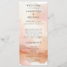 Hochzeitsmenü Cool RoseGold Wasserfarbe Willkommen