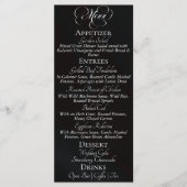 Hochzeitsmenü & Danke - Schwarz Menükarte (Vorderseite)
