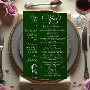 Hochzeitsmenü & Dankeschön - Smaragd Menükarte