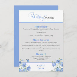 Hochzeitsmenü der Blauen Blume Menükarte